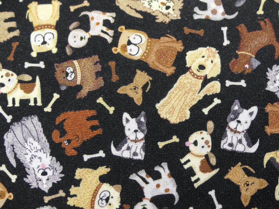 Stoff süße kleine Hunde Patchwork